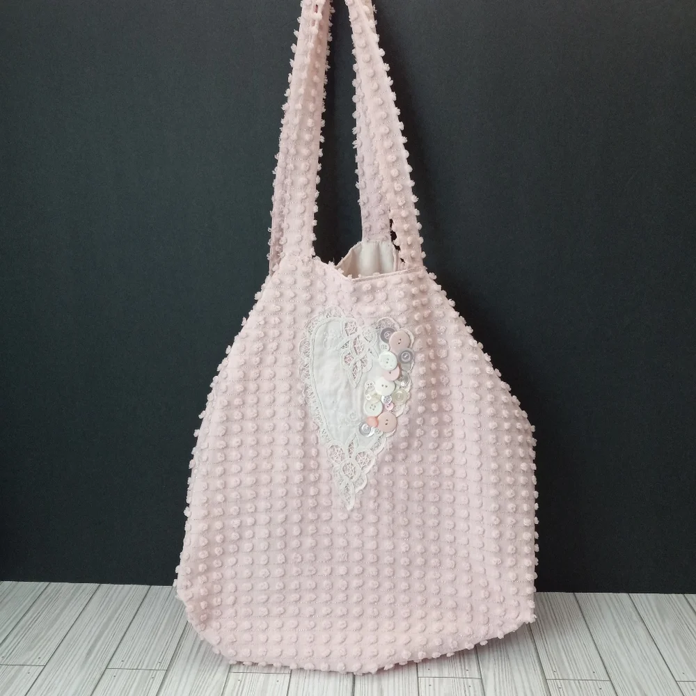 Coquette Large Slouchy Clip Dot Tote Bag